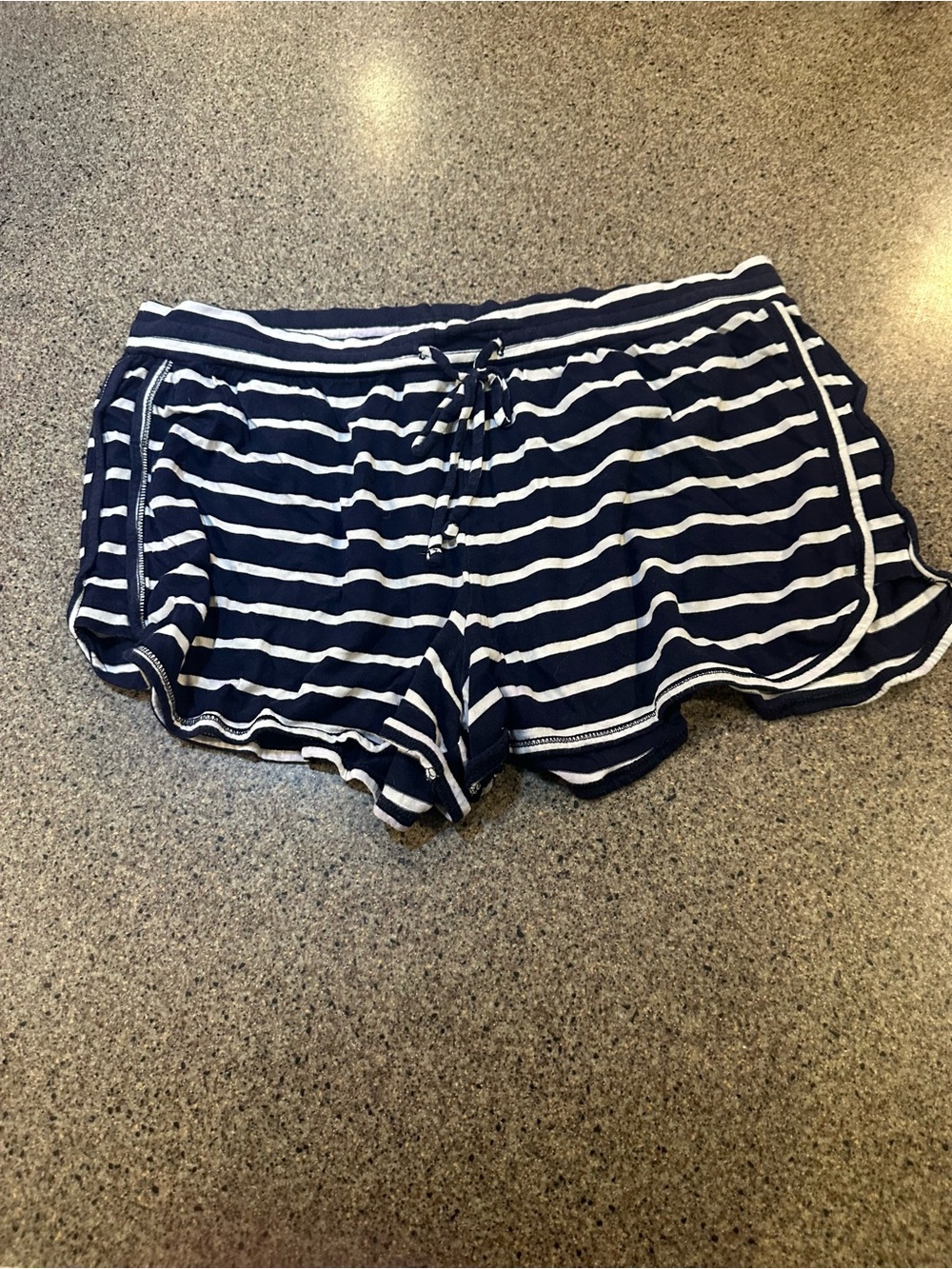 Love Navy and White Striped Lounge Shorts